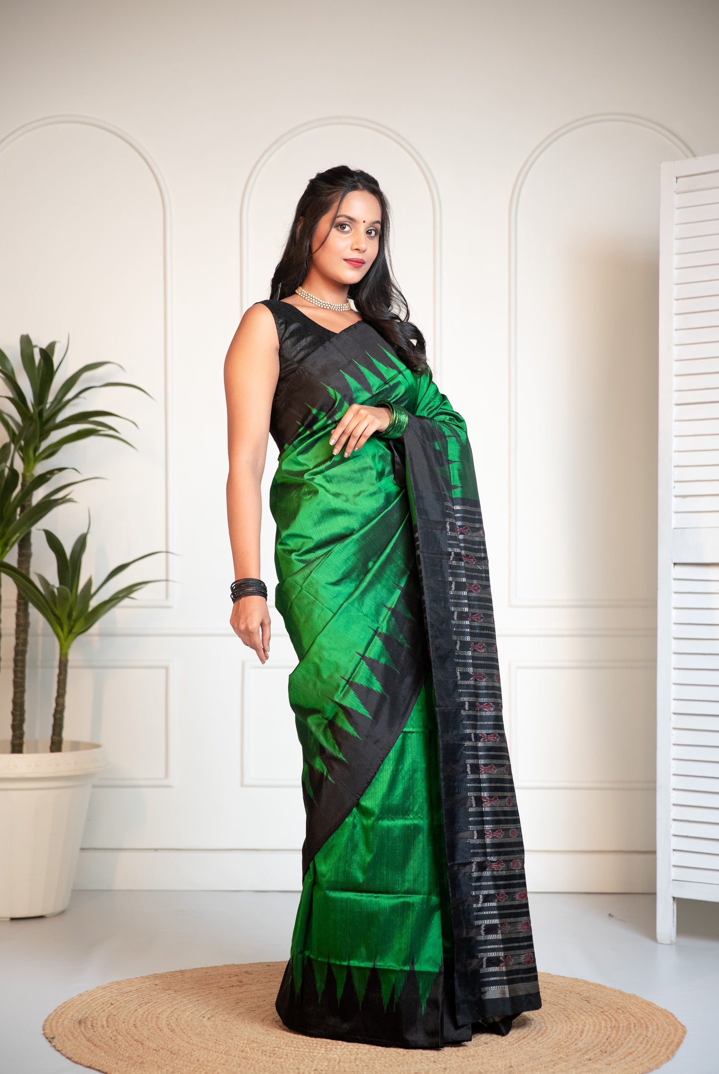 Green Drama - Raw Silk Saree