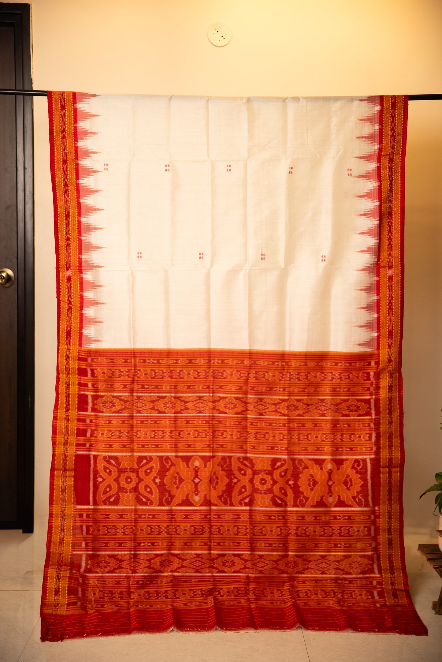 Beige Khandua Pure Silk Saree