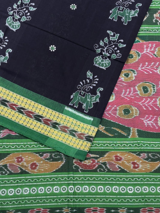 Black Cotton Sambalpuri Saree