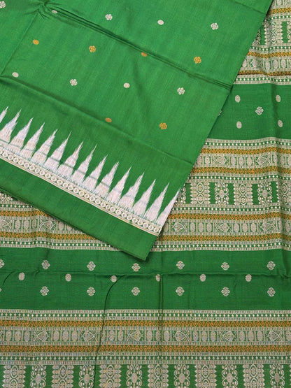 Green Pure Silk Sambalpuri Saree