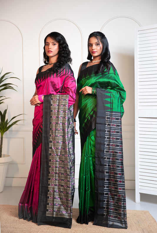 Green Drama - Raw Silk Saree