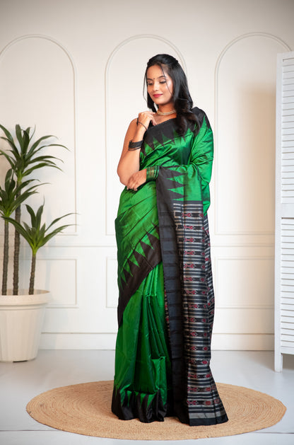 Green Elegant Ikkat Saree