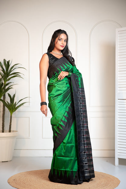 Green Elegant Ikkat Saree