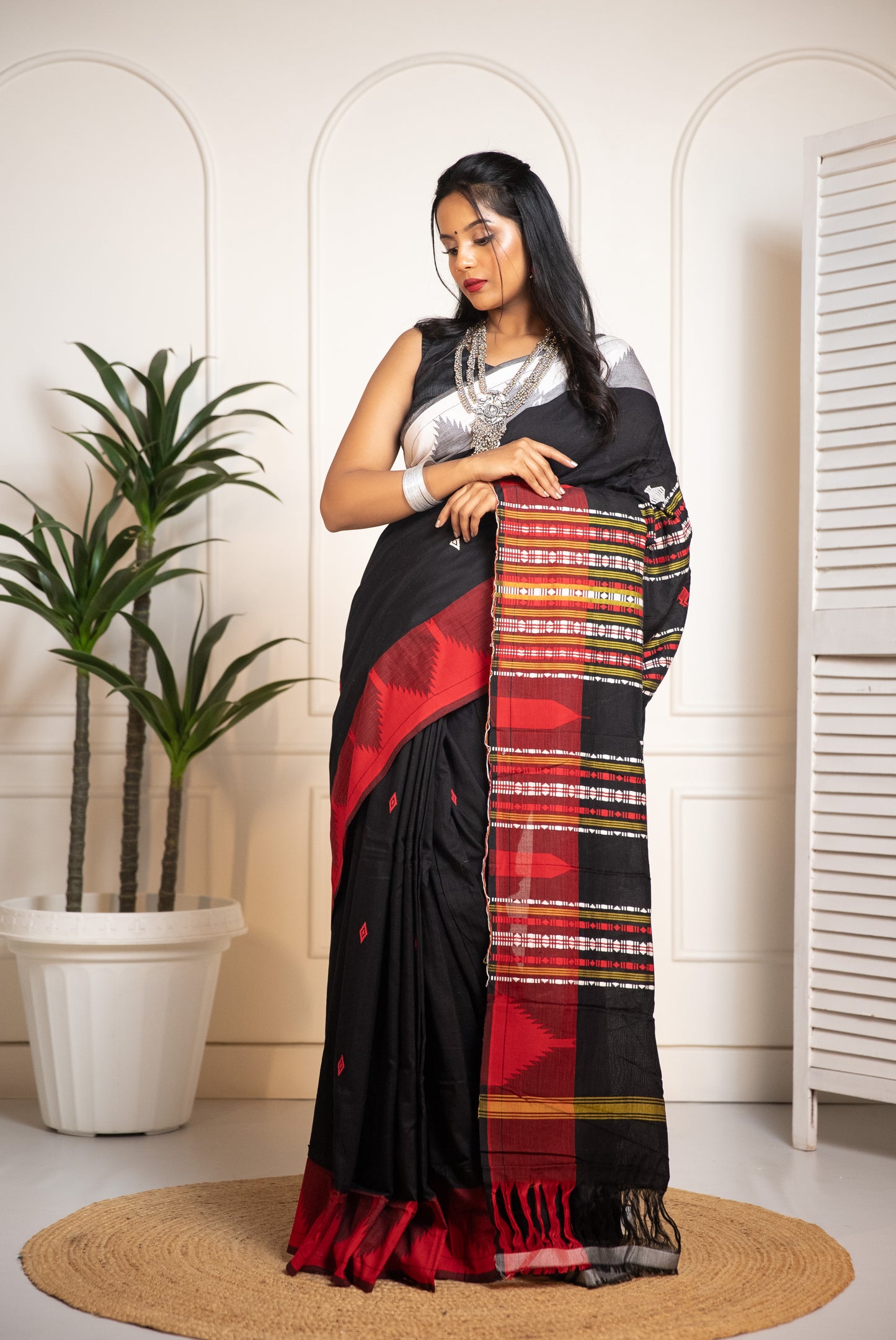 Black Organic Dye Kotpad Cotton Saree