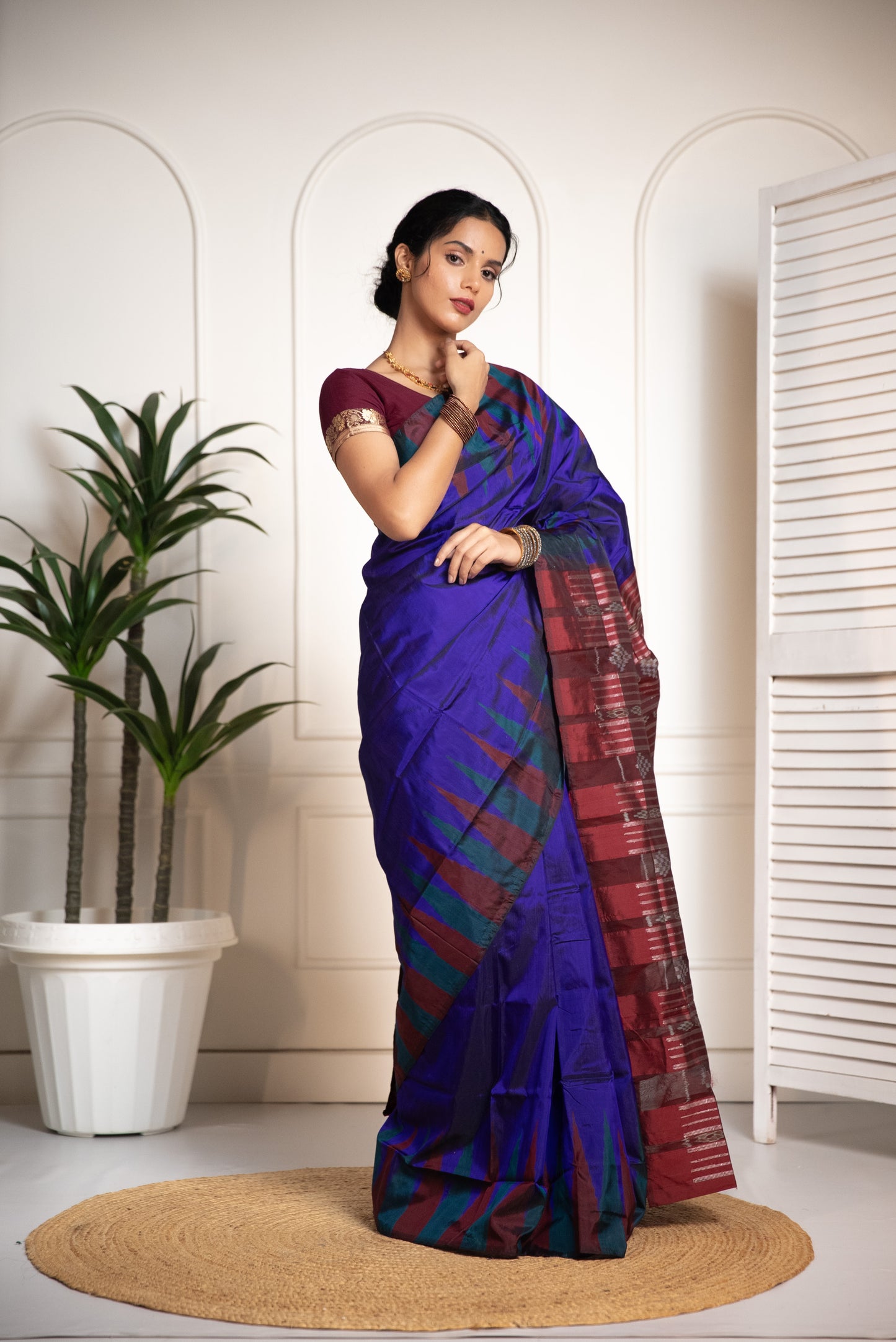 Ikkat Raw Silk Saree