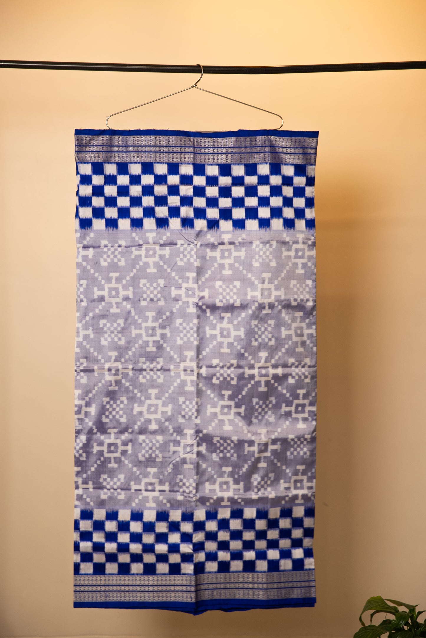 Blue Pasapali Border Sambalpuri Silk Saree