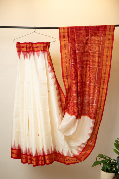 Beige Khandua Pure Silk Saree