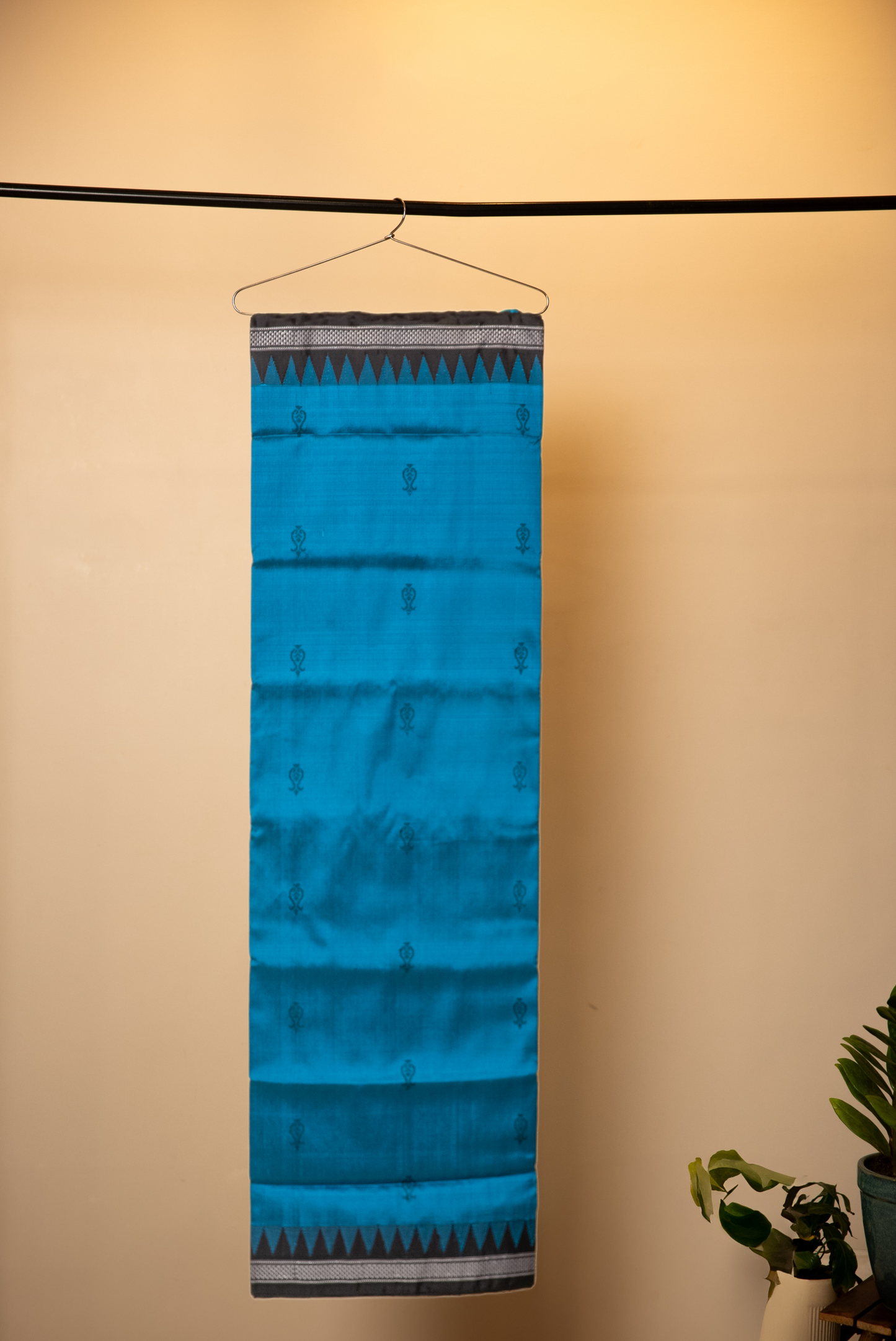 Firozi Berhampuri Double Pallu Pure Silk Saree